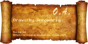 Oravszky Annamária névjegykártya