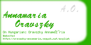 annamaria oravszky business card